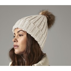 BONNET COTELEE POMPON AMOVIBLE