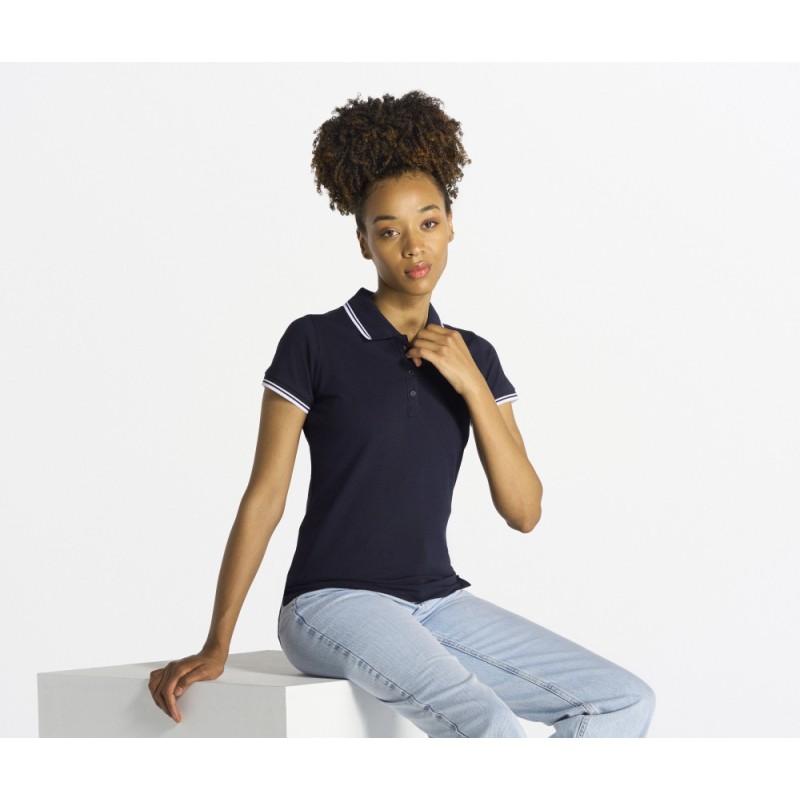 POLO FEMME COTON LISERE