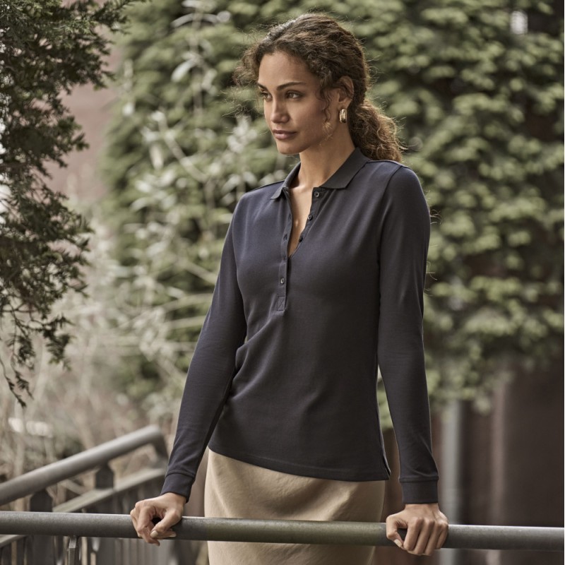POLO FEMME MANCHE LONGUE STRETCH LUXE